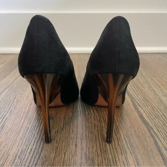 Zara black faux suede tortoise shell heels - Picture 4 of 5